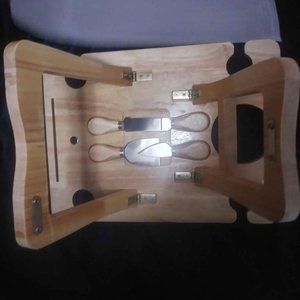 Portable wine picnic table Bamboo wine tray